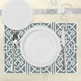 thumbnail image 3 of Ambesonne Grey Place Mats Set of 4, Trellis Art Monochrome Stripes, Standard Size, Purpleblue White, 3 of 5