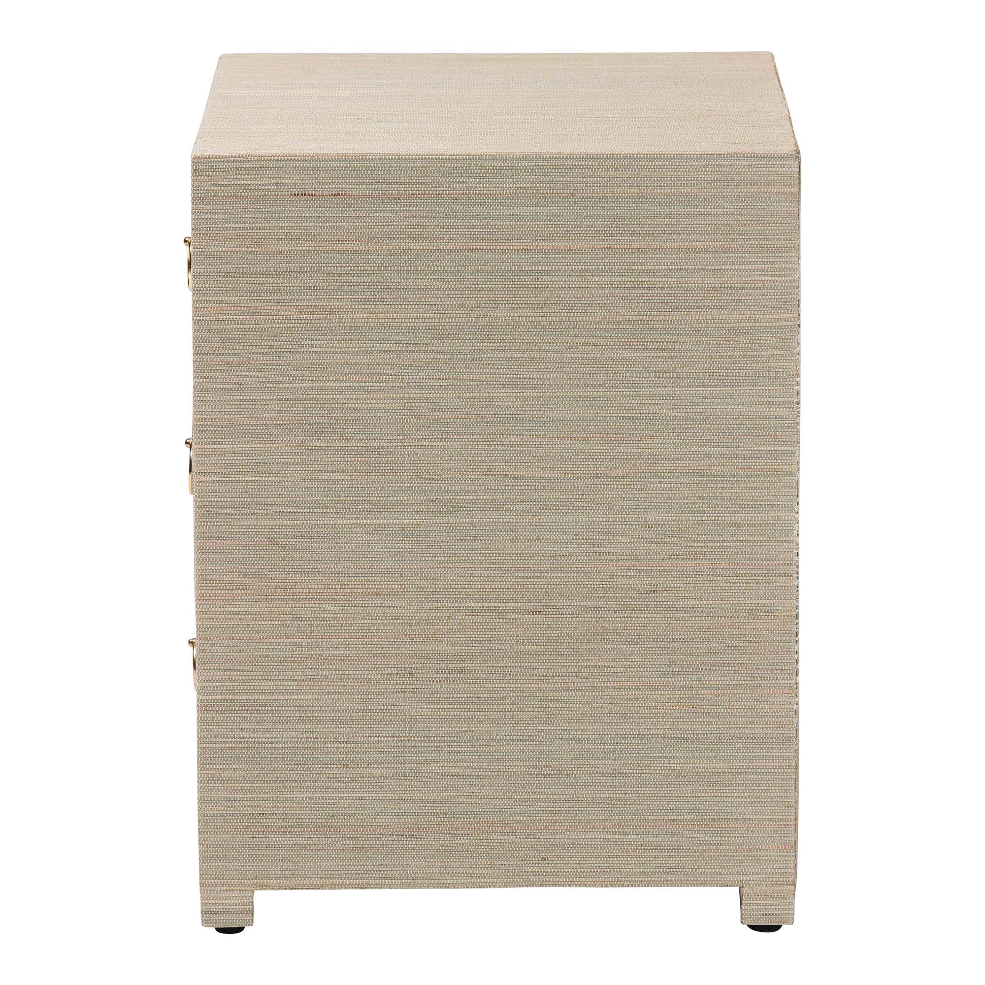 bali & pari Quinn Boho Nightstand, 3-Drawer, Natural