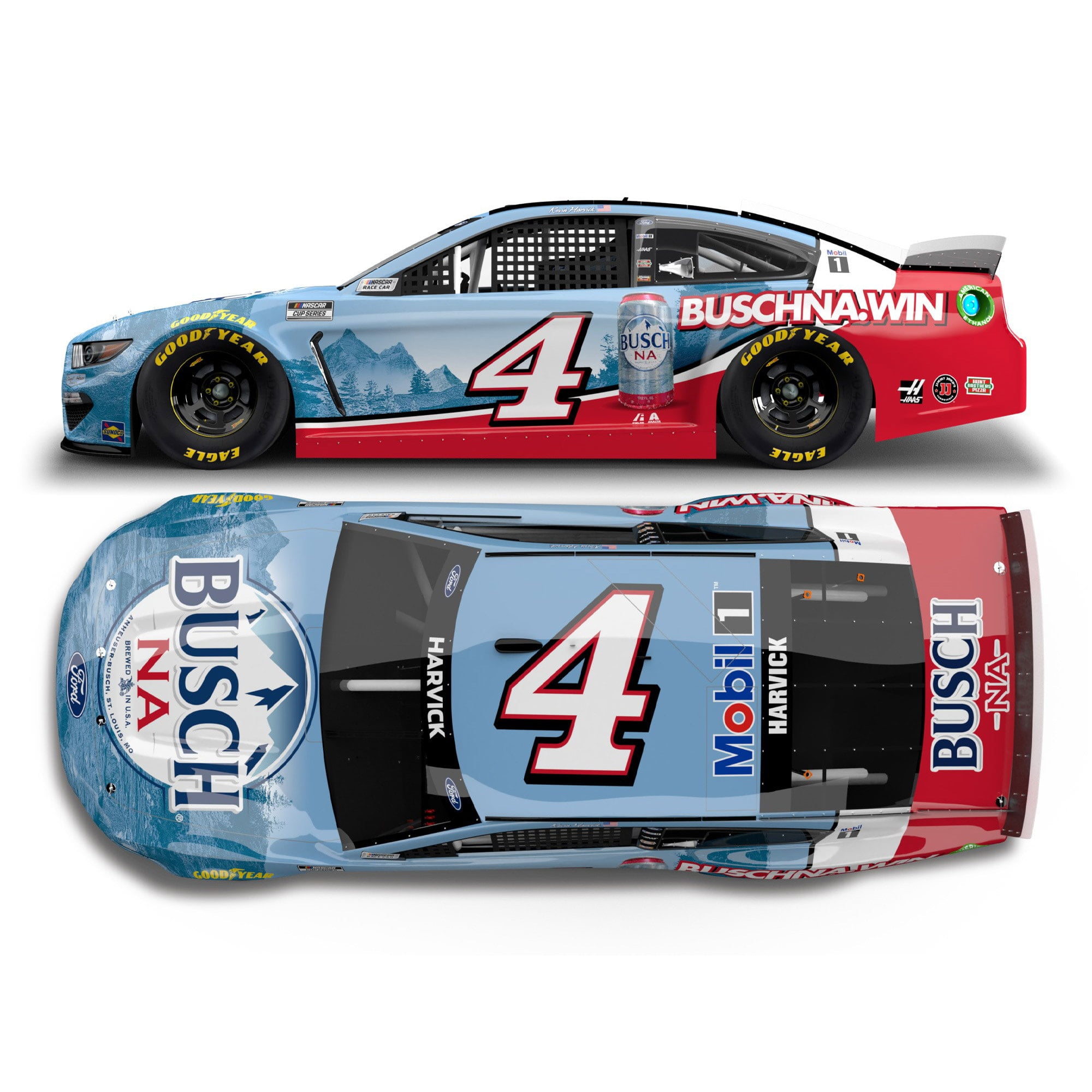 2021 1/64 #4 Kevin Harvick “Mobil 1” All Diecast Body & Chassis NEW SD SHIP