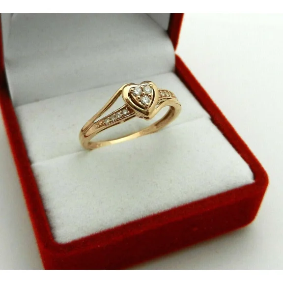 1 Ct Round Cut Simulated Diamond Heart Cluster Ring 14K Yellow Gold Plated