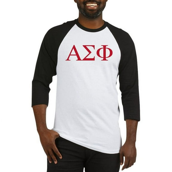 CafePress - Alpha Sigma Phi Greek Letters Cardinal Baseball Jersey - Cotton Baseball Jersey, 3/4 Raglan Sleeve Shirt