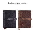 thumbnail image 4 of Leather Vintage Embossed Pattern Travel Journal Notebook Lined Blank Grid Paper Diary Refillable Notepad Gift for Men & Women Sketching Writing, 4 of 7