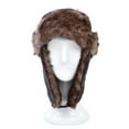 thumbnail image 3 of Winter Houndstooth Faux Fur Trapper Ski Snowboard Hunter Hat, 3 of 4