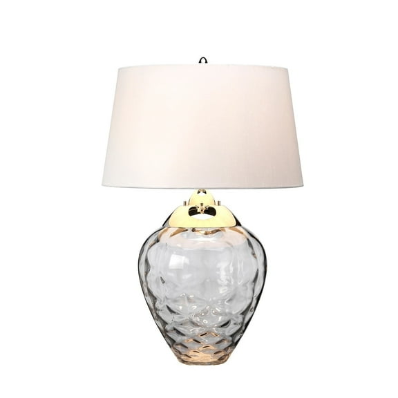 Lucas McKearn Samara Modern Glass Table Lamp in Polished Nickel/Gray