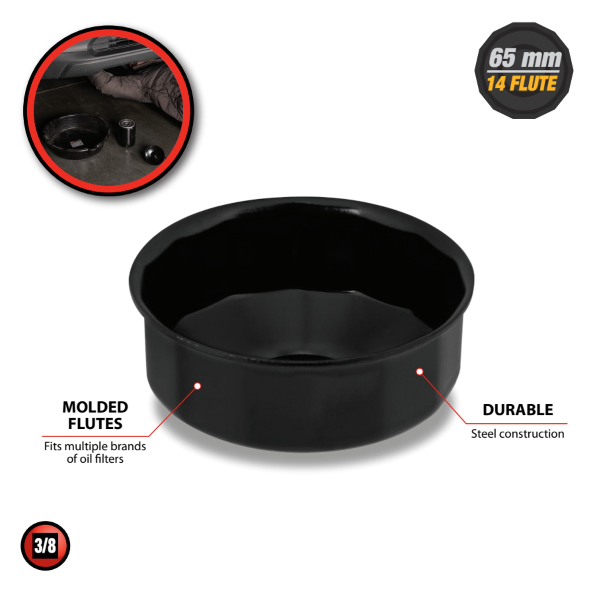 Performance Tool W54117 Bulk Filter Wrench 65mm, 14FL - Walmart.com
