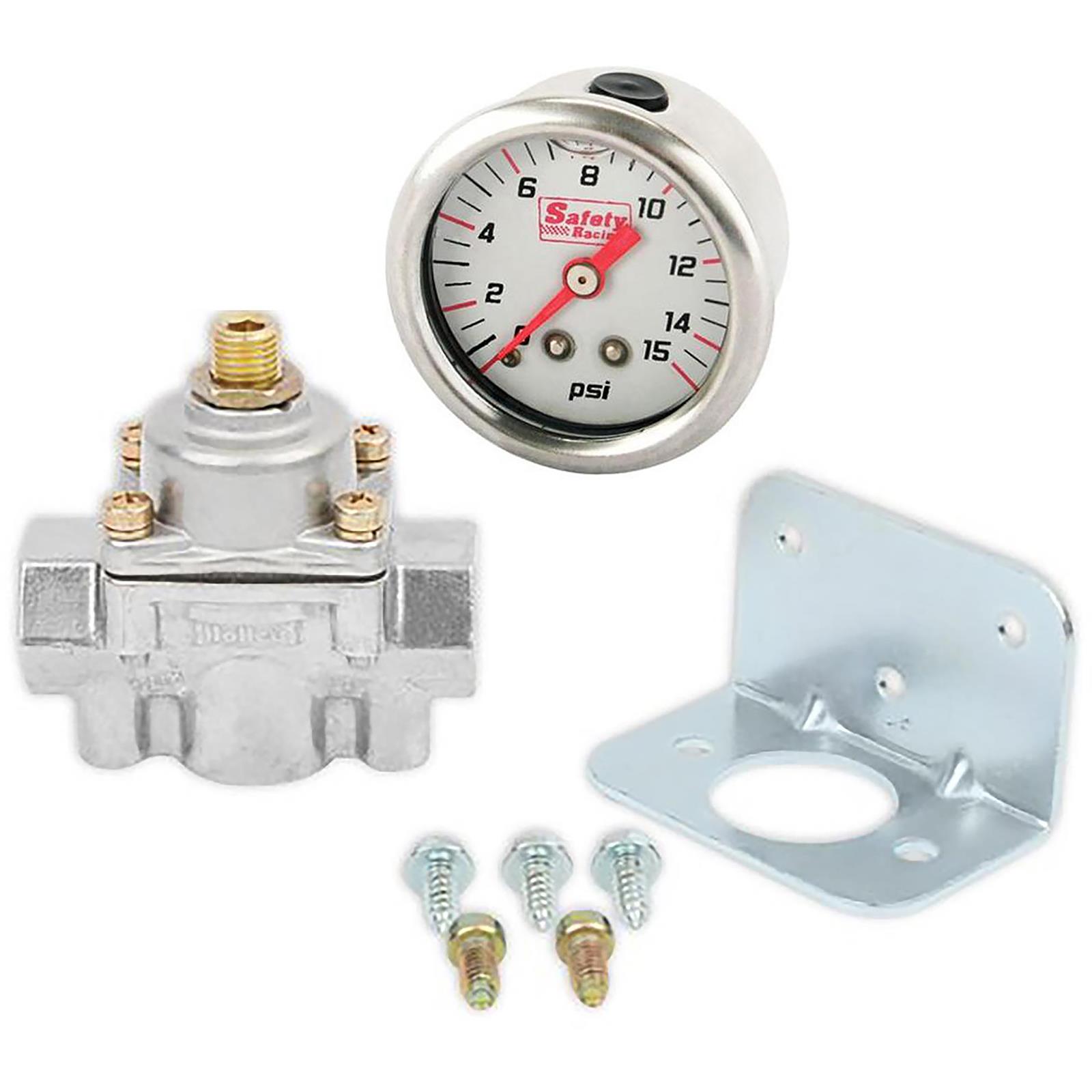 Low Fuel Pressure Regulator Kit For Carburetor – 1-4 PSI Adjustable, Gauge Included, OE 12-804