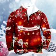 thumbnail image 2 of toraway Sweatshirts pour Hommes Col Rond Coton Hiver Manches Longues Mode Imprimé de Noël Fermeture à Glissière Manteau TG, 2 of 3