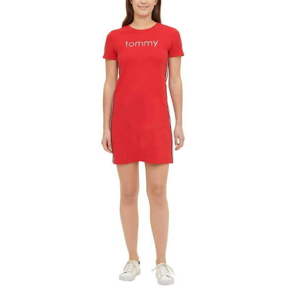 Tommy Hilfiger Women's Tee Shirt Dress, Red, Small