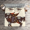 thumbnail image 2 of Ambesonne Unicorn Quilted Coverlet 3 Pcs, Floral Boho Vintage, King Size, Multicolor, 2 of 2