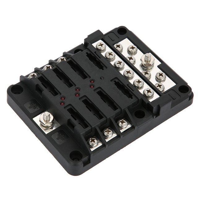 Soporte de Caja de Fusibles de Cuchilla Aramox Terminales de Tornillo de Barra de Distribución Negativa DC32V 100A con Fusible de Cuchilla ANGGREK Otros