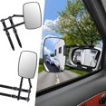 thumbnail image 2 of Universal Caravan Trailer Car Towing Mirror Adjustable Tow Dual Mirror Extension Strap Rear View Side Spot Blind Convex Truck 2Pcs, 2 of 5