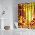 thumbnail image 2 of Fall Maple Leaves Pumpkins Sunflower Shower Curtain,Washable Bathtub Curtains with Hooks Friendly Polyester Fabric Bathroom Curtains for Halloween Thansgiving Christmas Hotel Dorm, 2 of 5