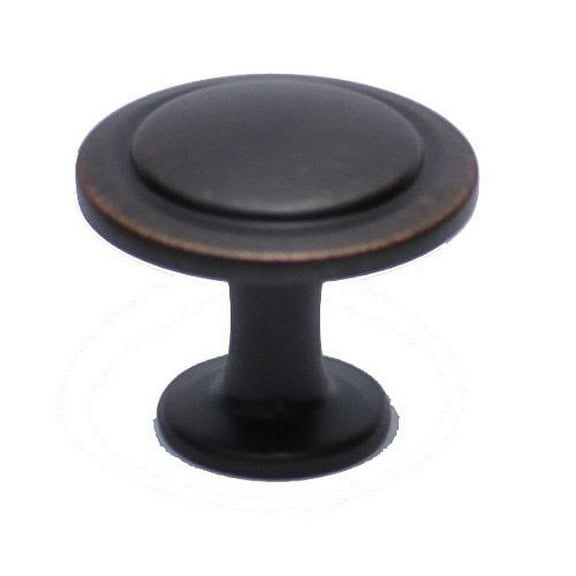 Hamilton Bowes Oil Rubbed Bronze Cabinet Hardware 1-1/4” Round Mushroom Modern Basic Knob - 1.25” Diameter – 1” Tall Modern Traditional
