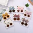 thumbnail image 1 of 2Pcs/Pack Vintage Kids Summer Bows Headband Round Sunglasses Children Sun Glasses Protection Glasses Baby Hair Accessories6 He Qiyong unisex, 1 of 1