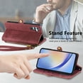 thumbnail image 4 of Feishell for Samsung A14 5G Case Wallet, Retro High Quality Zipper Pouch PU Leather Strap Flip Case with Magnetic Closure,[RFID Blocking] Card Holder Kickstand for Samsung Galaxy A14 5G, Red, 4 of 12