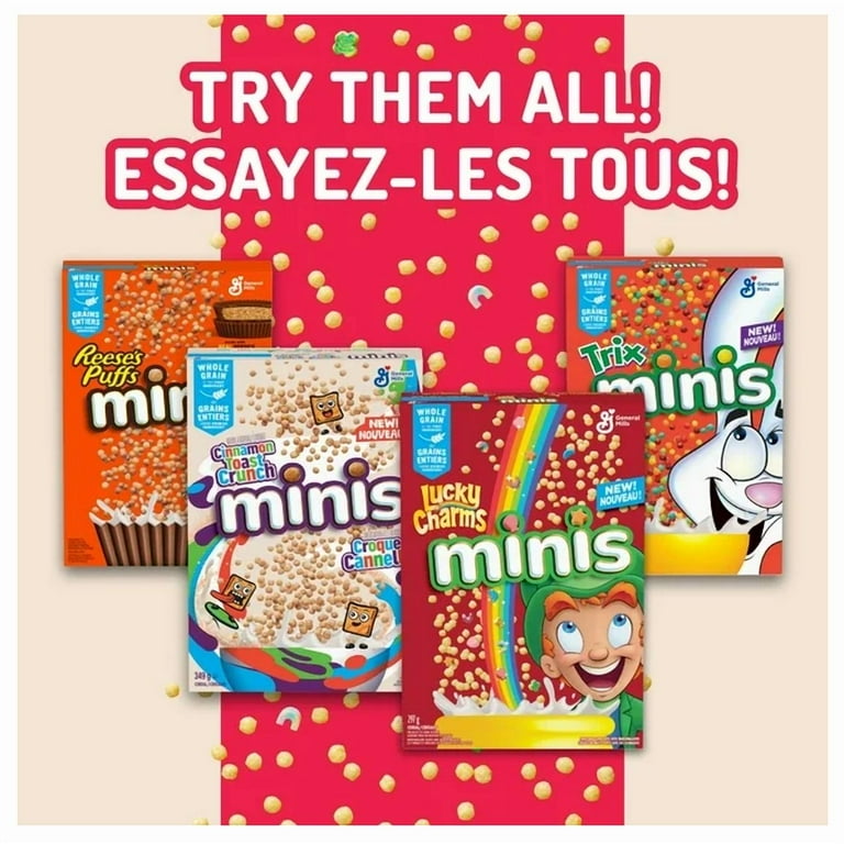 Lucky Charms Minis Breakfast Cereal, Marshmallows, Sweetened Corn