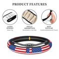 thumbnail image 5 of Yiaed America Flags3 Steering Wheel Cover,Universal 15 Inch Anti Slip Steering Wheel Protector Car Accessories Interior for Auto Truck SUV, 5 of 5