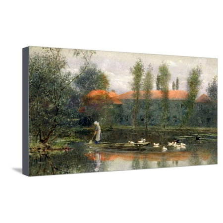 - The Pond of William Morris Works at Merton Abbey Stretched Canvas Print Wall Art By Lexden L. Pocock