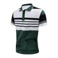 thumbnail image 4 of JAJAHO Mens Polo Shirts Short Sleeve Color Block Striped Regular Fit Summer Moisture Wicking Golf Shirts Comfy Tops, 4 of 4