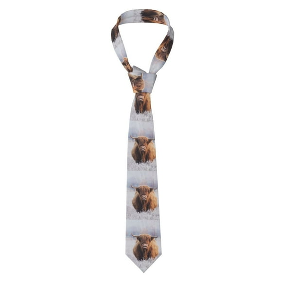 Saiise Cow Print Men's Necktie Business Formal Wedding Gift for Men Soft Material with Anti-swing Design