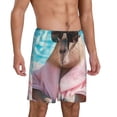 thumbnail image 2 of Kdxio Island Vacation Guinea Pig Print Mens Sleep Shorts Bottoms Soft Comfy Pajama Wear Pants with Drawstring Pockets, 2 of 5