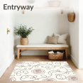 thumbnail image 3 of ODIKA 2'x3' Machine Washable Non-Slip Area Rug, Exquisite Interwoven Blossom Abstract Masterwork High Traffic Rug with Pad, Ivory, 658443, 3 of 8