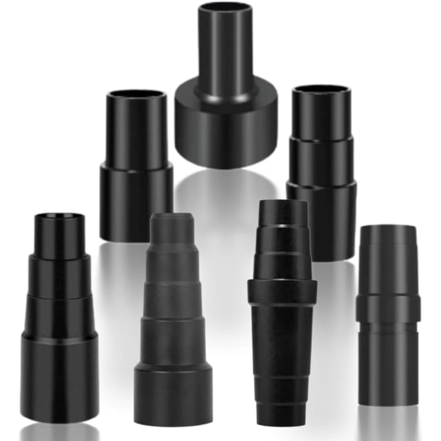 Kit Universal de Adaptador de Manguera de Vacío 7 Pzas de 1-1/4 inch a 1-3/8" y Adaptador de Manguera de Vacío para Taller de Múltiples Tamaños Compatible con Sha-rk/Biss-ell, Espacios Reducidos,