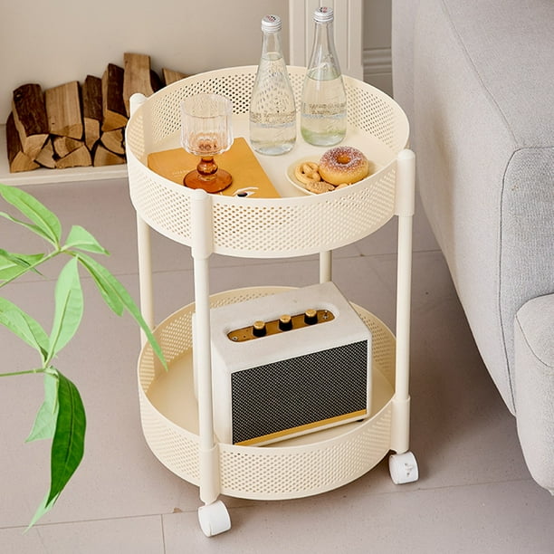 Estante de almacenamiento para mesa auxiliar, mesa de centro, mesita de noche, carrito de almacenamiento, estante de almacenamiento móvil para dormitorio, sala de estar, escritorio de estudio, requier