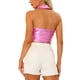 thumbnail image 3 of TOP CROP Holográfico INSPIRE CHIC para Mujeres, Brillante y Reluciente, Halter Metálico, Talla XL, Rosa, 3 of 5
