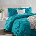 thumbnail image 5 of SHCKE 3 pieces Soft Pinch Pleat Duvet Cover Set Comforter Set All Season Pintuck Style, King, Queen, Twin Size, Pinch Pleat Pintuck Style Bed Cover, 5 of 8