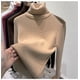 thumbnail image 4 of Suéter grueso de cuello alto para mujer, Jersey de punto cálido forrado de terciopelo, Tops ajustados, Jersey básico femenino, Invierno, 4 of 5