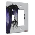 thumbnail image 1 of KuzmarK™ 2 Gang Single Toggle / Single Duplex Rocker Wall Plate - Feisty Mustang in Purple Wild Horse Art by Denise Every, 1 of 1