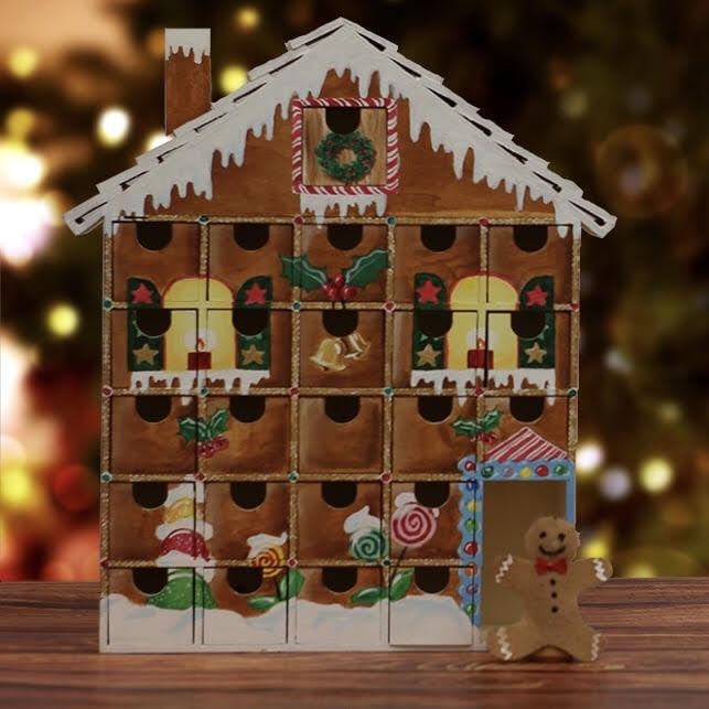 DIY Wooden Advent Calendar House 14 x 12 Inch, Pack of Christmas