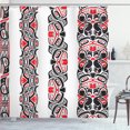 thumbnail image 1 of Ambesonne Prehistoric Shower Curtain, Haida Motifs Style, 69"Wx75"L, Black Vermilion White, 1 of 3