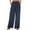Navy, variant on BLVB Women Cotton Linen Pants Summer Casual Loose Wide Leg Palazzo Pants Drawstring High Waist Flowy Beach Trousers with Pockets