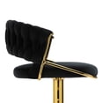 thumbnail image 3 of UIXE Adjustable Bar Stools Set of 4 Modern High Back Swivel Barstool for Kitchen Counter Square Island, Velvet Black, 3 of 5