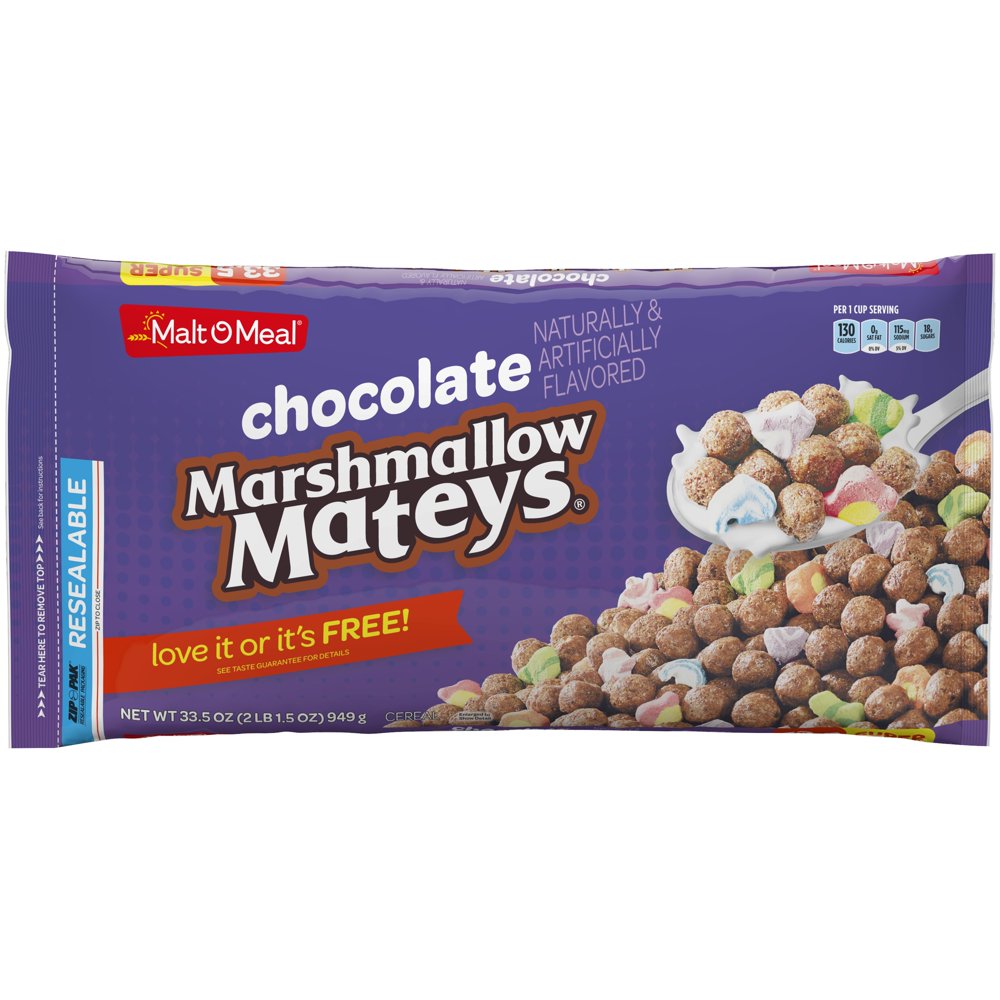 MaltOMeal Cereal, Chocolate Marshmallow Mateys, 33.5 Oz, Bag