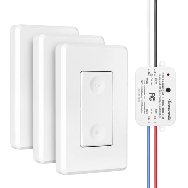 Kit de interruptores inalámbricos de pared DEWENWILS 10A/1200W, paquete de 3