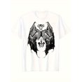 thumbnail image 1 of T-Shirt Graphique avec un Squelette de Chauve-Souris Gothique - Unisexe, Manches Courtes, Col Rond, Lavable en Machine, Noir et Blanc, 1 of 5