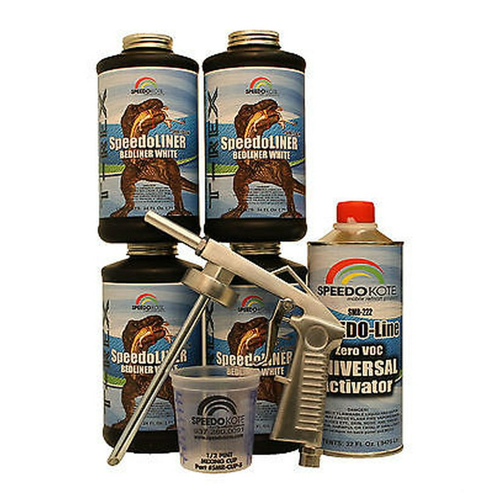 TRex White Bed Liner, 2K Urethane, SMR1000WK4 Truck Bedliner w/Free