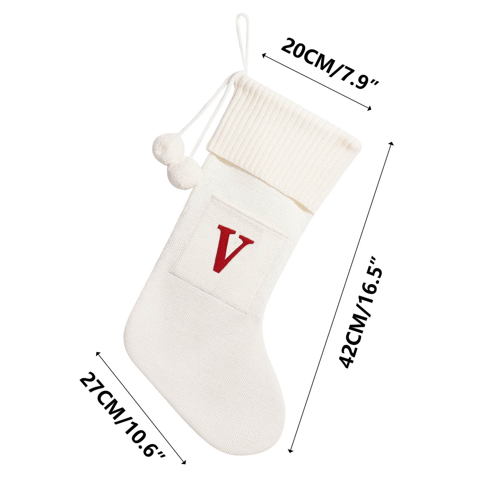 1 Pcs Bas De Noël Chaussettes De Noël Avec Des Lettres Rouges Et Blancs Bas De Noël Mini Bas Arbre De Noël Décoration Pendentif Sac De Bonbons Pour Les Vacances Decor.RedJ