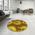 thumbnail image 4 of Ahgly Company Machine Washable Indoor Square Transitional Yellow Area Rugs, 3' Square, 4 of 7