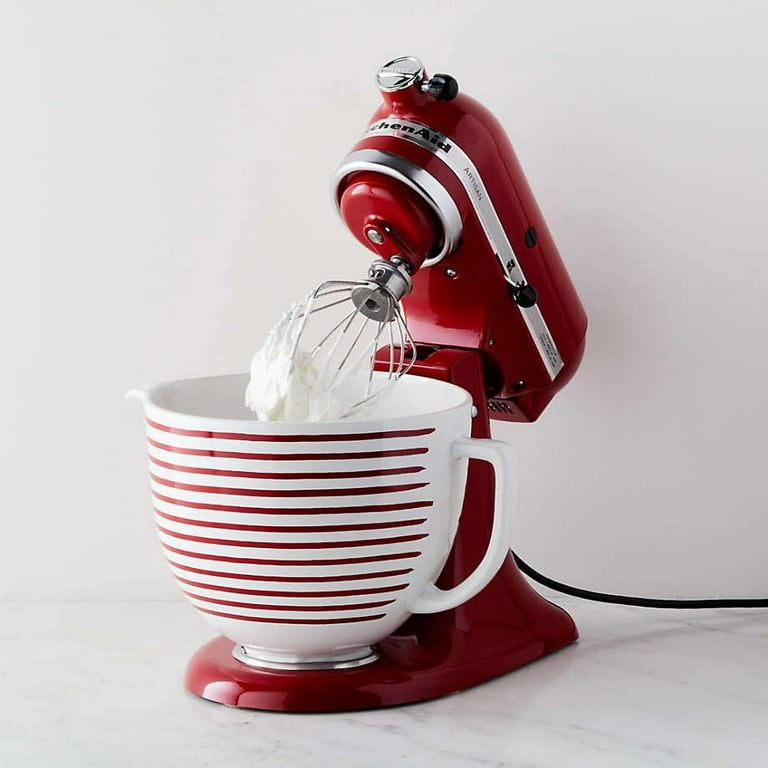 KitchenAid 5クォートボウル K5ASBF KitchenAid 5-Quart Ceramic Red White Bowl For 4.5 & 5-qt Tilt-Head