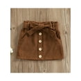 thumbnail image 2 of Kiapeise Toddler Baby Girls Corduroy Skirts High Waist Button Down Mini A-line Skirts with Belt, 2 of 9