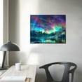 thumbnail image 4 of Nawypu Aurora Borealis Canvas Wall Art Northern Lights Prints Painting Artwork for Living Kids Room Bedroom Office Wall Decoration Scenery Framed Picture Decor Panel Ready to Hang, 4 of 6