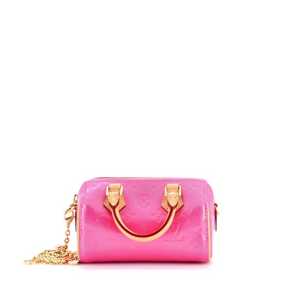 Pre-Owned Chain Speedy Bandouliere NM Bag Limited Edition Valentine Monogram Vernis Nano By Rebag