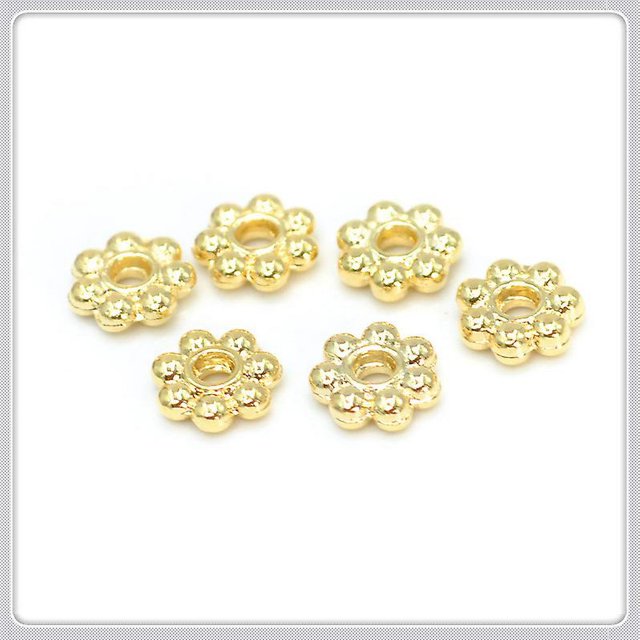 200 Uds cuentas espaciadoras de aleación de flores cuentas espaciadoras accesorios de joyería para hacer joyas collar pulsera, 4mm Rojo Verde Cocina, Decoración y Otros