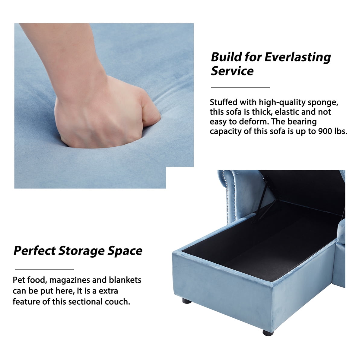 Buy JINS&VICO Convertible Velvet Sectional Sofa Couch Sleeper Sofa Bed