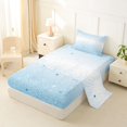thumbnail image 2 of jejeloiu Blue Sequin Star Print Twin Sheet Sets Kids,Modern Aesthetic Art Bedding For Girls,3pcs, 2 of 6