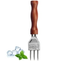 Ice Pick - Three Pronged Ice Pick, Stainless Steel Ice Pick with Wood Handle, Durable Carving Bartender Tool (7.2inch)